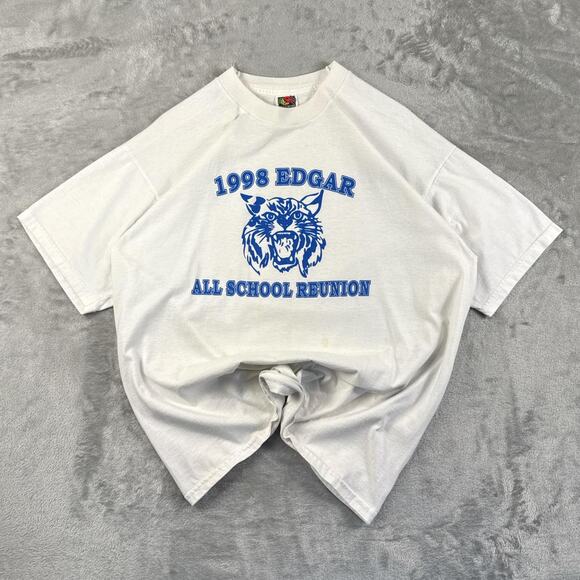 Fruit of the Loom Other - Vintage 90’s 1998 Edgar All School Reunion Bobcat Graphic T-shirt Size XL